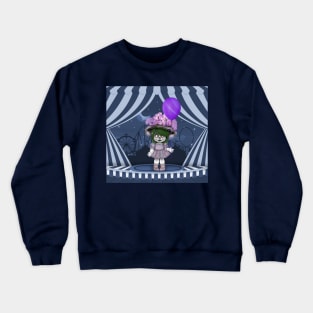 Skeleton girl and purple balloon Crewneck Sweatshirt